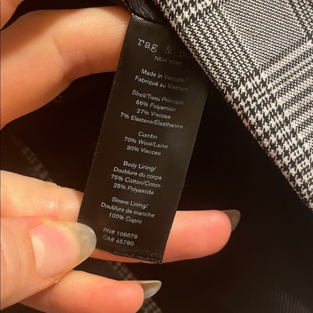 Rag & Bone Rylie Glen Plaid Grosgrain Trim Blazer Suit Set - Picture 4 of 10
